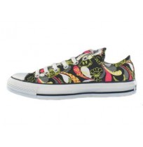 Baskets CONVERSE all star punk print ox noir/rose - Femme