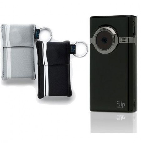 Flip Video Mino HD noir + Pack de 2 pochettes souples - Caméscop