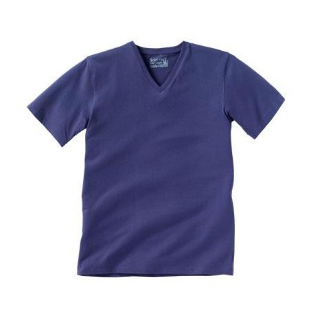 T-shirt en coton biologique col V manches courtes 8 coloris