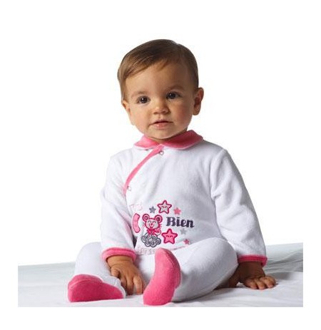 Pyjama ouverture côté bébé fille