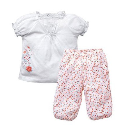 Ensemble T-shirt et pantalon boule bébé fille